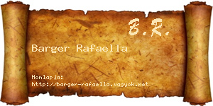 Barger Rafaella névjegykártya